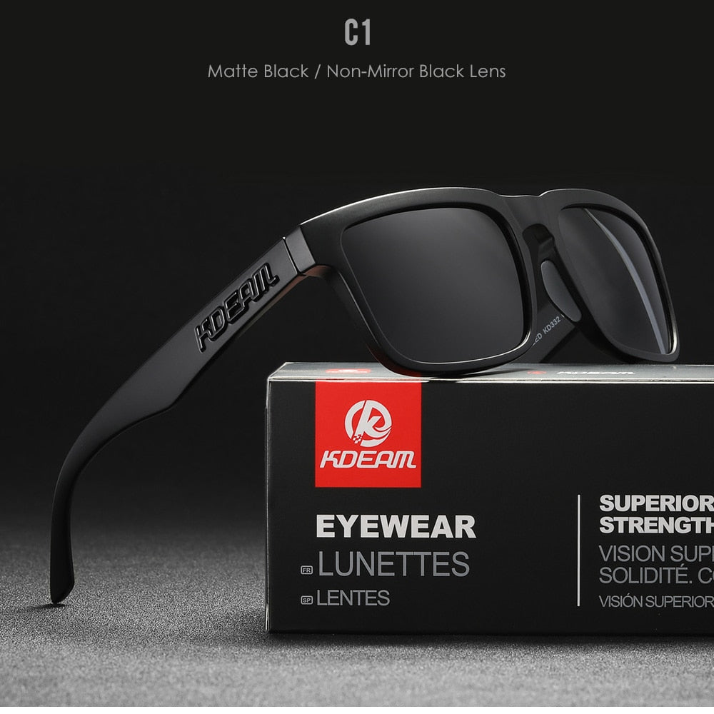 FS Bold Collection Shades | Matte Black | Non-Mirror Black Lens | Kdeam Polarized Sunglasses | Sunglasses | Polarized Sunglasses | Glasses | Shades | Funky Sunglasses | Cheap Sunglasses | Cheap Polarized Sunglasses | Funky Shades | Funky Shadez